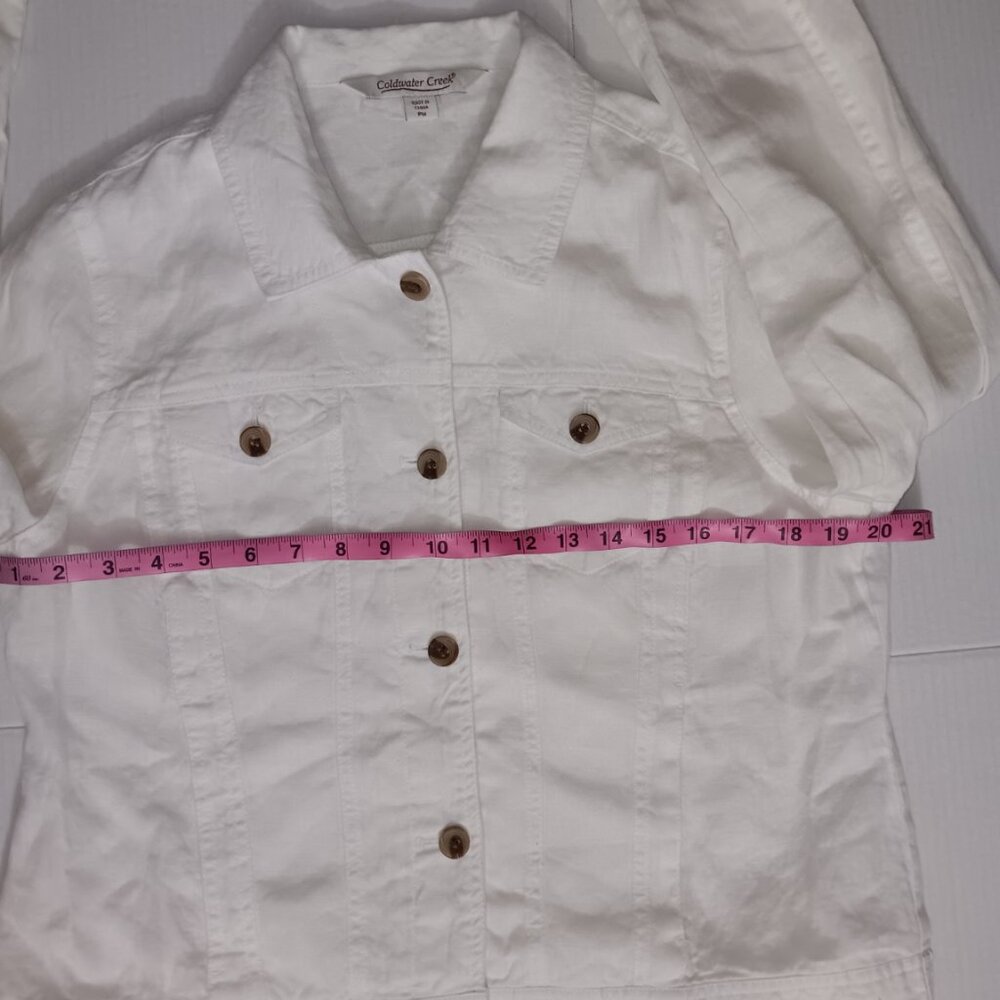 COLDWATER CREEK LINEN LIGHTWEIGHT JACKET - Picture 4 of 13